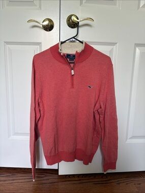 Vineyard Vines Men’s Coral Zip-Neck Sweater